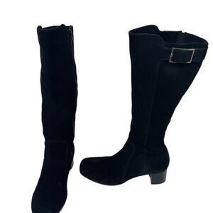 La Canadienne Women's Black Suede Knee High Boots Size 6.5 Waterproof